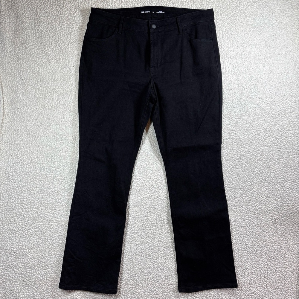 Old Navy Women’s Wow Boot-Cut Jeans Size 14 Black Stretch Denim Mid-Rise